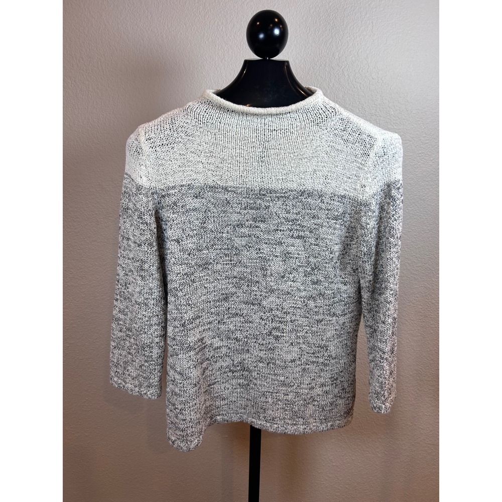 The Limited Womens XL Colorblock Marled Sweater Grey White SWX853139